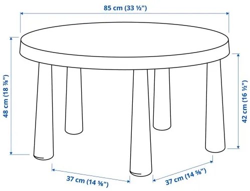 MAMMUT παιδικό τραπέζι/εσωτερικού/εξωτερικού χώρου, 85 cm 105.819.94