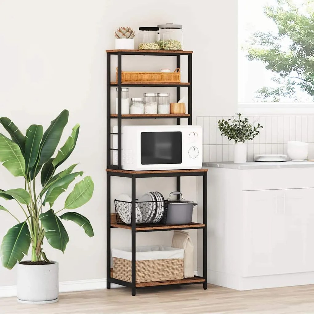 vidaXL Ράφι Κουζίνας Παλιό Ξύλο 60 x 40 x 168 εκ Επεξεργασμένο ξύλο