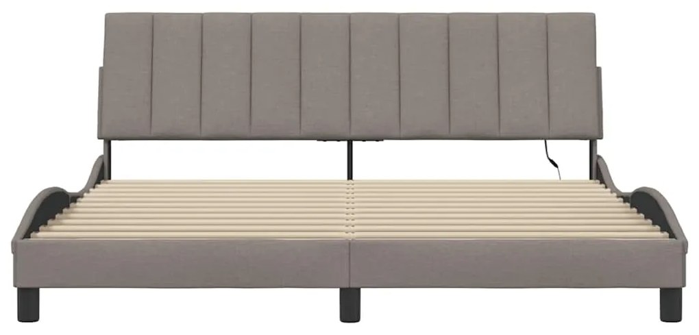 vidaXL Σκελετός Κρεβατιού Χωρίς Στρώμα Taupe 180x200 εκ. Υφασμάτινο