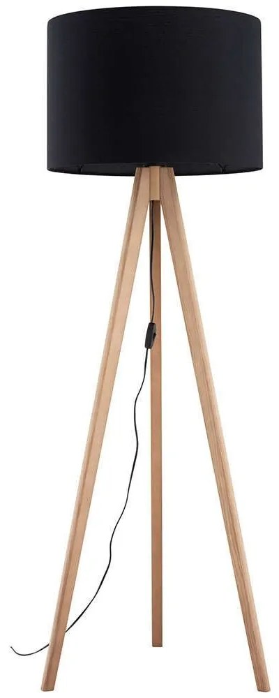 Φωτιστικό Δαπέδου Grand 16008 Φ50x145cm 1xE27 15W Natural-Black TK Lighting