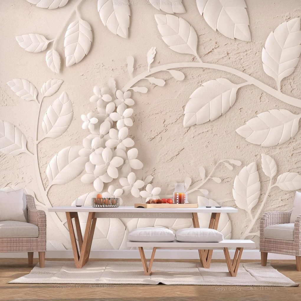 Φωτοταπετσαρία - Paper Flowers (Beige) 400x280