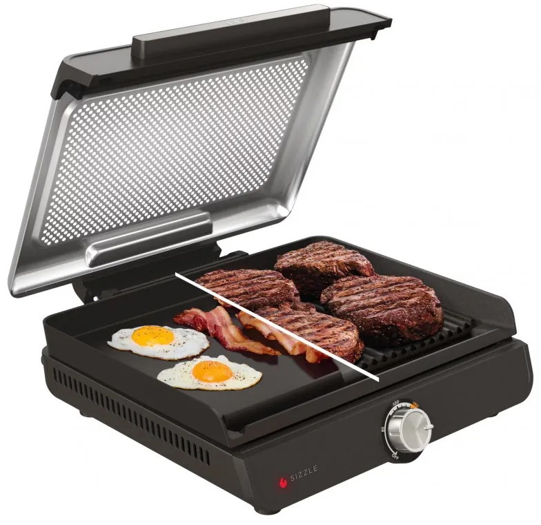 Ηλεκτρική ψησταριά Ninja GR101EU, 1450W, 28x37 cm, Γρήγορη θέρμανση, 60-260C, 2 πλάκες, Μαύρο