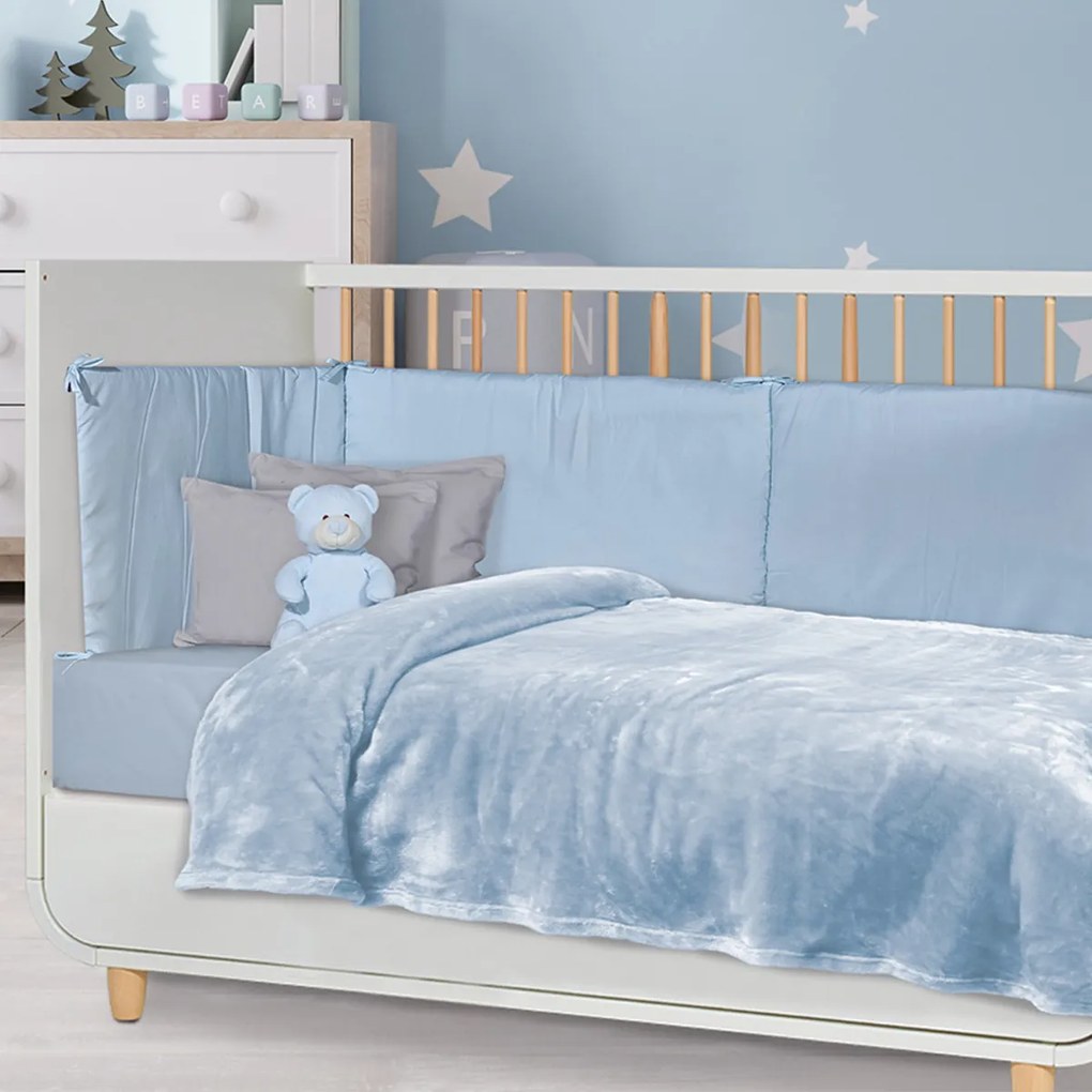 Κουβέρτα Fleece Αγκαλιάς (80x110) Das Home Velour 1344 Ciel