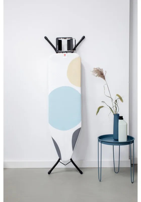 Τραπέζι σιδερώματος Brabantia B 1003338, 124x38 cm, 7 θέσεις ρύθμισης, υποδοχή σίδερου, λευκό/γκρι