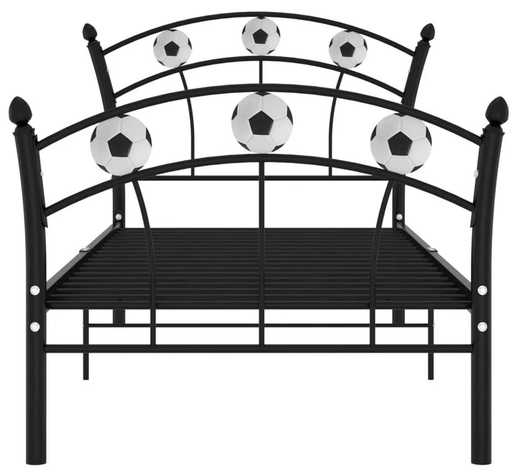 Πλαίσιο Κρεβατιού Με Σχέδιο Μπάλα Μαύρο 90 x 200 εκ. Μεταλλικό - Μαύρο