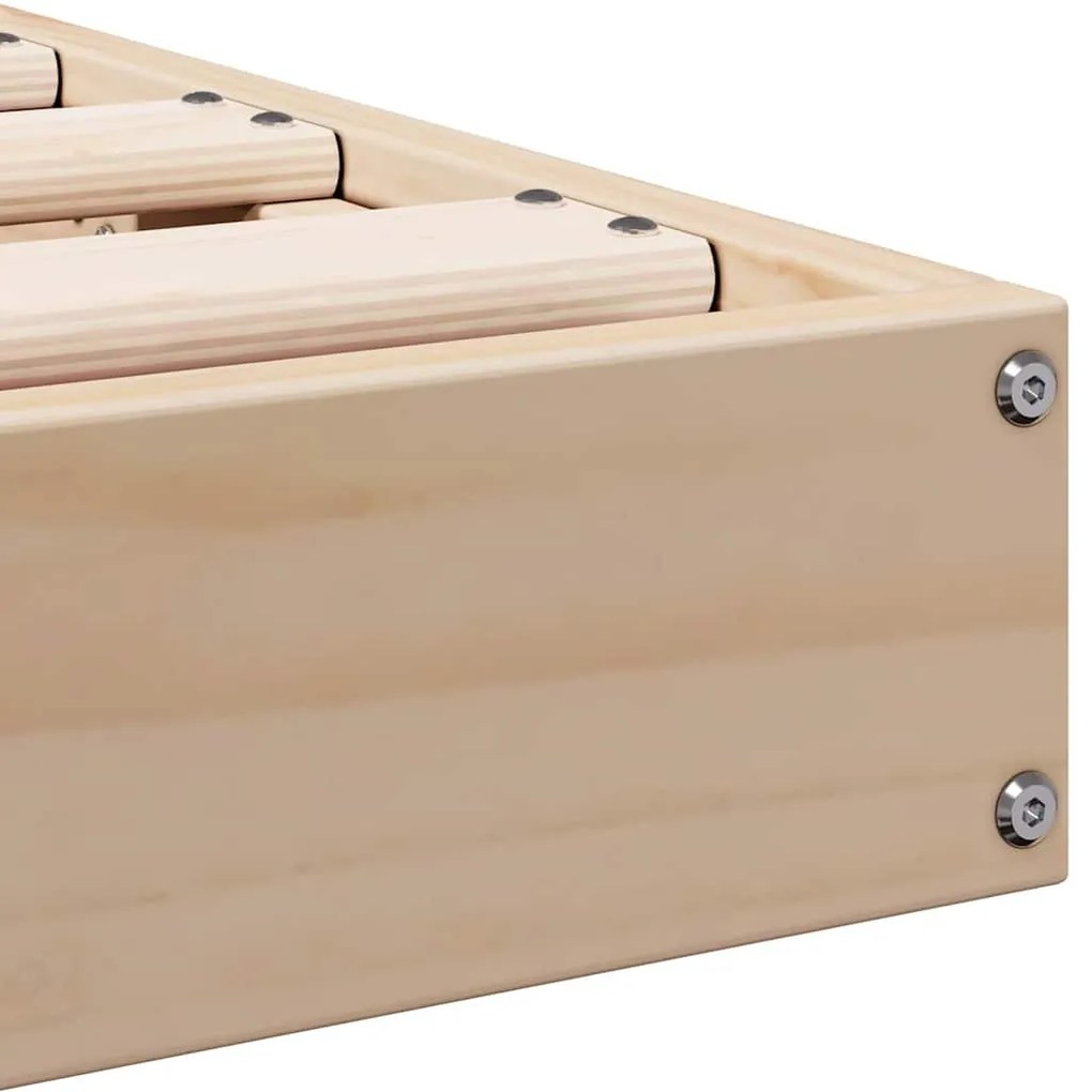 vidaXL Κρεβάτι δαπέδου Φυσικό 200 x 220 cm Μασίφ ξύλο πεύκου