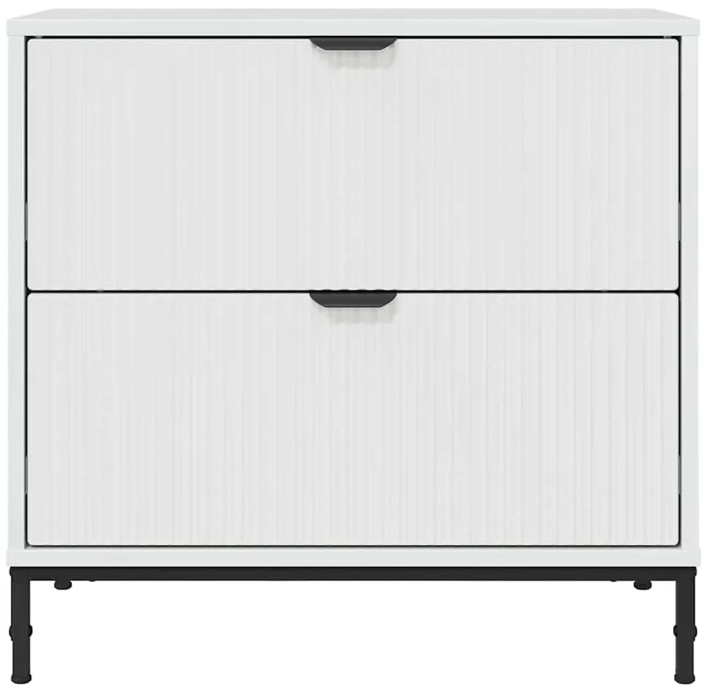 vidaXL Κομοδίνο Γυαλιστερό λευκό 63.5 x 36 x 61 εκ Επεξεργασμένο ξύλο