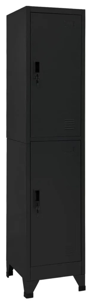 vidaXL Φοριαμός Μαύρος 38 x 45 x 180 εκ. Ατσάλινος