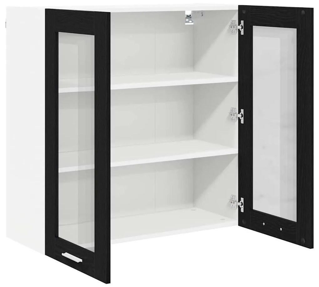 vidaXL Κρεμαστό ντουλάπι με αποθήκευση Μαύρη Οξυά 80 x 31 x 80 εκ.