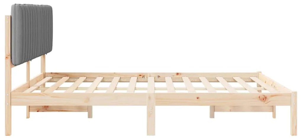 vidaXL Σκελετός Κρεβατιού με Επενδεδυμένο Κεφαλάρι Ανοιχτό γκρι