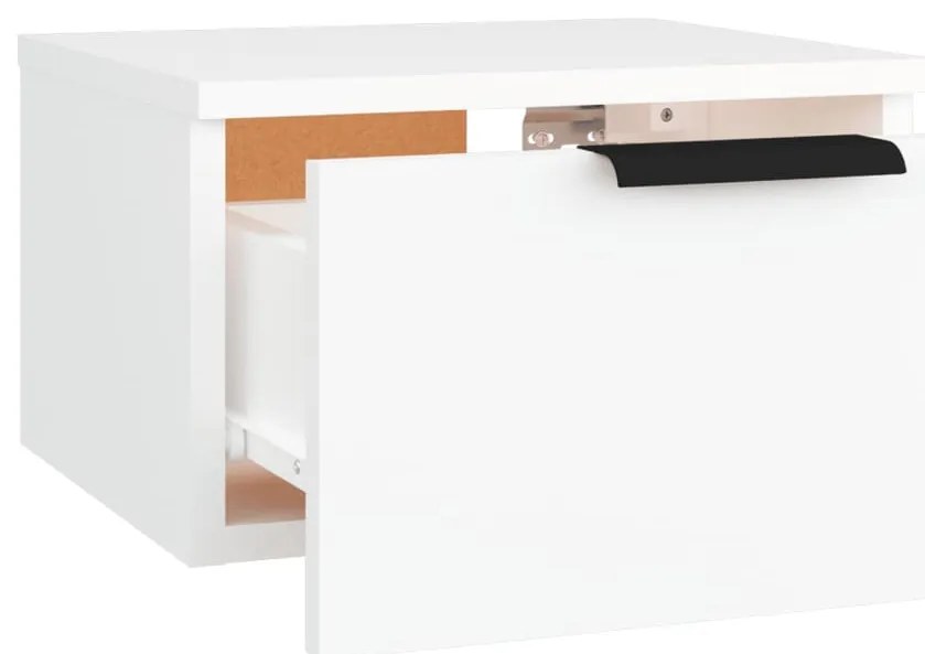 vidaXL Κομοδίνο Επιτοίχιο Λευκό 34 x 30 x 20 εκ.