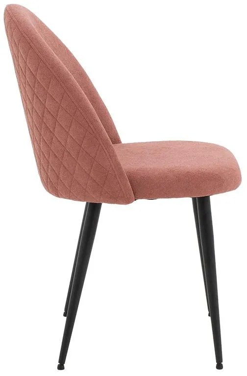 Καρέκλα Graceful ύφασμα μπουκλέ σάπιο μήλο-πόδι μαύρο 50x53x83 εκ.