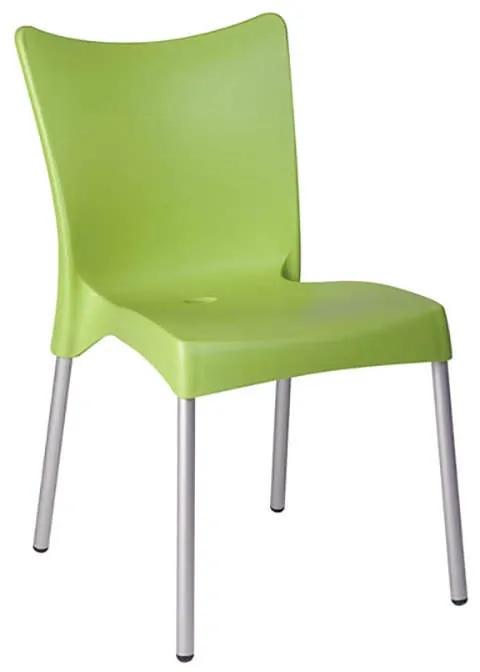 Καρέκλα Στοιβαζόμενη JULIETTE Ανοιχτό Πράσινο PP/Αλουμίνιο 48x53x83cm