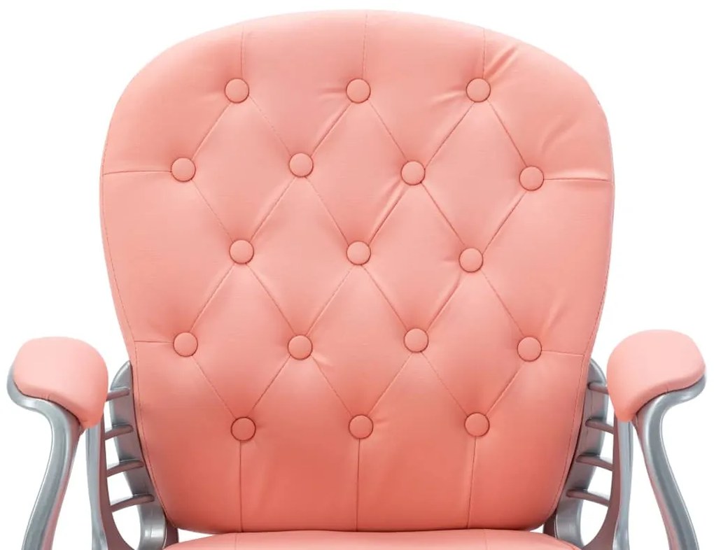 vidaXL Καρέκλα Γραφείου Περιστρεφόμενη Ροζ από Συνθετικό Δέρμα