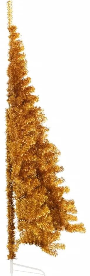 vidaXL Χριστουγεννιάτικο Δέντρο Τεχνητό Μισό με Βάση Χρυσό 240 εκ. PET