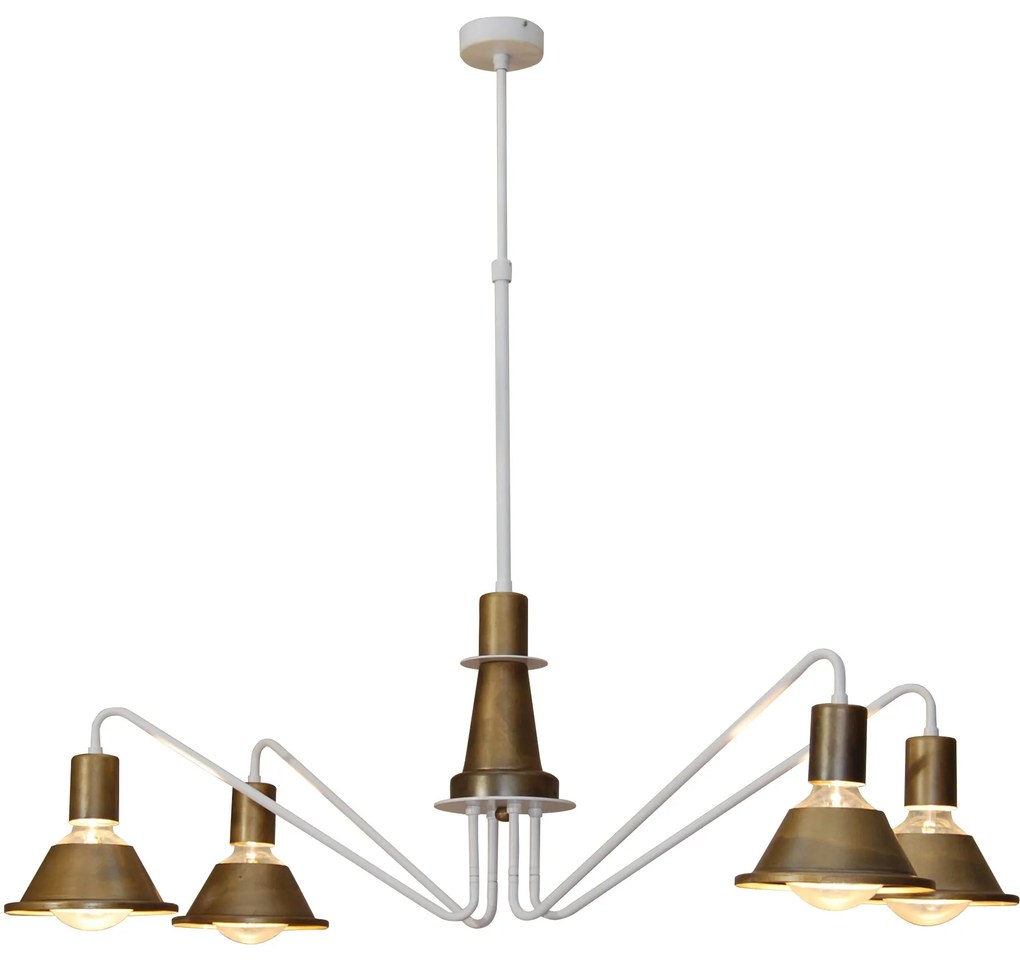 Φωτιστικό Οροφής HL-3521-4 EMILY OLD BRONZE &amp; WHITE PENDANT - 77-3762 - 51W - 100W - 77-3762