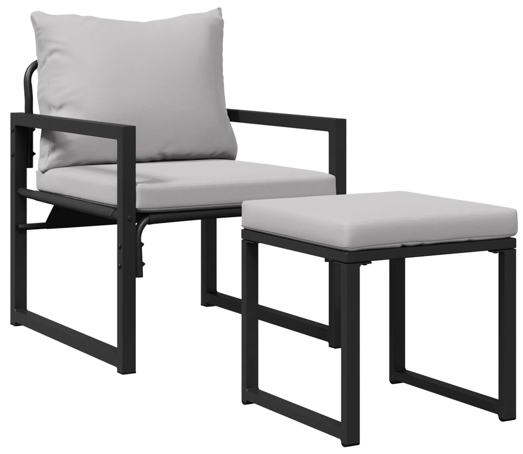 vidaXL Σετ Καναπέ Κήπου 4 pcs Μαύρο 61 x 72.5 x 71 εκ. Ατσάλι