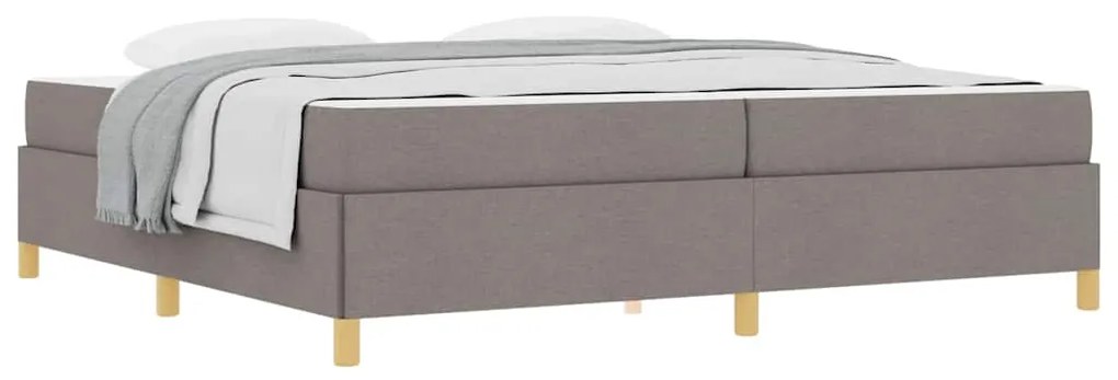 vidaXL Κρεβάτι με ελατήρια Ταμπά και Λευκό 200 x 200 cm ύφασμα