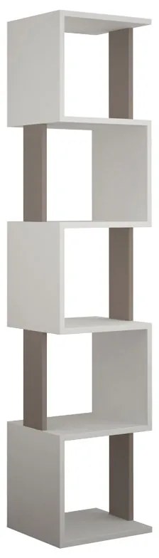 Intrahome Βιβλιοθήκη - στήλη OLYMPUSINA Intrahome χρώμα λευκό-μόκα 35x30x161εκ | SKU: INTRAPA-220112235