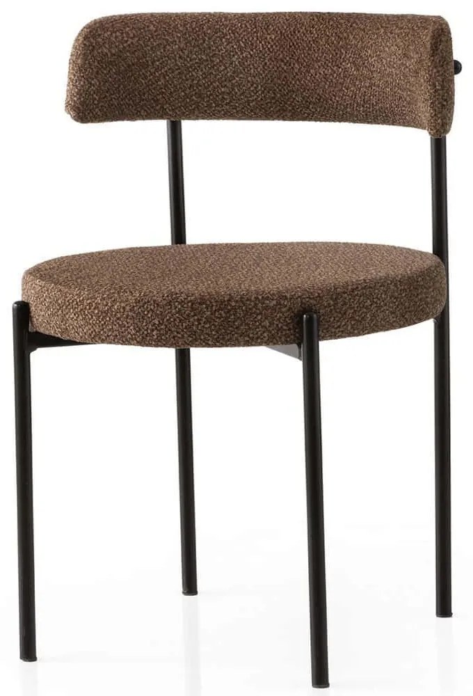 Καρέκλα Gini (Σετ 2Τμχ) 974NMB1898 48,5x50,5x75,5cm Brown Μέταλλο,Ύφασμα