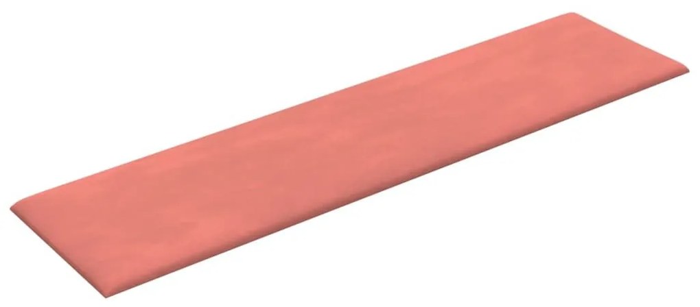 Πάνελ Τοίχου 12 τεμ. Ροζ 60x15 εκ. 1,08 μ² Βελούδινα - Ροζ