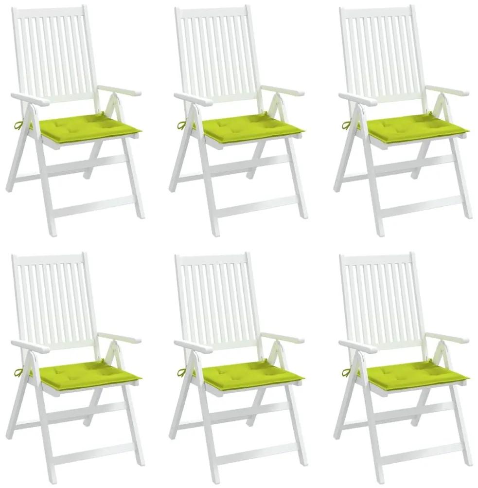 Μαξιλάρια Καρέκλας Κήπου 6 τεμ. Αν. Πράσινο 50x50x3εκ Ύφασμα - Πράσινο