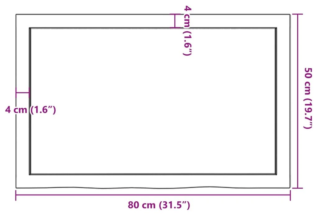 ΡΑΦΙ ΤΟΙΧΟΥ 80X50X(2-6) ΕΚ. ΑΠΟ ΑΚΑΤΕΡΓΑΣΤΟ ΜΑΣΙΦ ΞΥΛΟ ΔΡΥΟΣ 363550