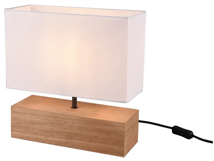 Πορτατίφ 30x30cm 1xE27 Λευκό Καπέλο Καφέ Βάση Trio Lighting Woody R50181030