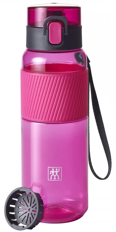 Μπουκάλι νερού Zwilling 1024180, 680 ml, Tritan, ανθεκτικό σε χτυπήματα και διαρροές, φίλτρο φρούτων, χωρίς BPA, Ροζ