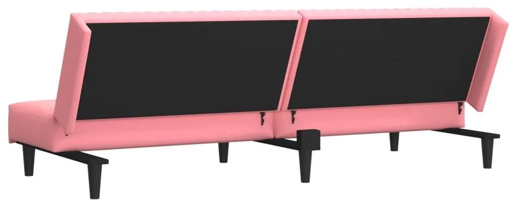 Καναπές Κρεβάτι Διθέσιος Ροζ Βελούδινος - Ροζ