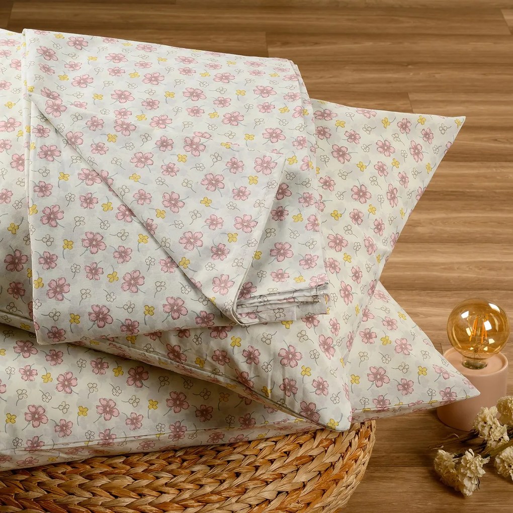 Σετ Σεντόνι Με 2 Μαξιλαροθήκες Polycotton Υπέρδιπλο Με Λάστιχο 160x200+32εκ. Chloe Aqua Casual Line Mini Melinen 20004847