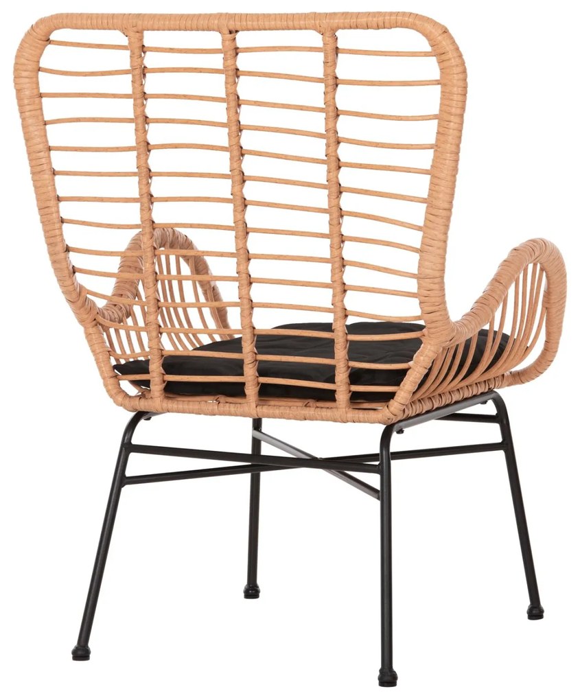 ΠΟΛΥΘΡΟΝΑ ΣΤΥΛ ΜΠΕΡΖΕΡΑΣ ALLEGRA  P.E.RATTAN ΜΠΕΖ-ΜΑΥΡΟ ΜΕΤΑΛΛΟ 66x59x90Υεκ. 66x59x90 εκ.