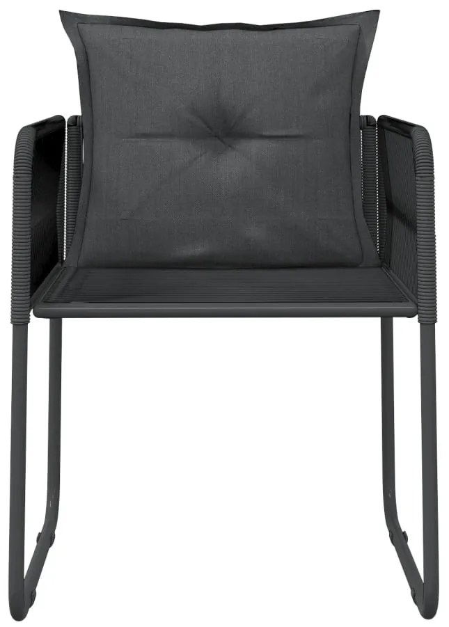 vidaXL Σετ Τραπεζαρίας Κήπου 9 Τεμαχίων Μαύρο