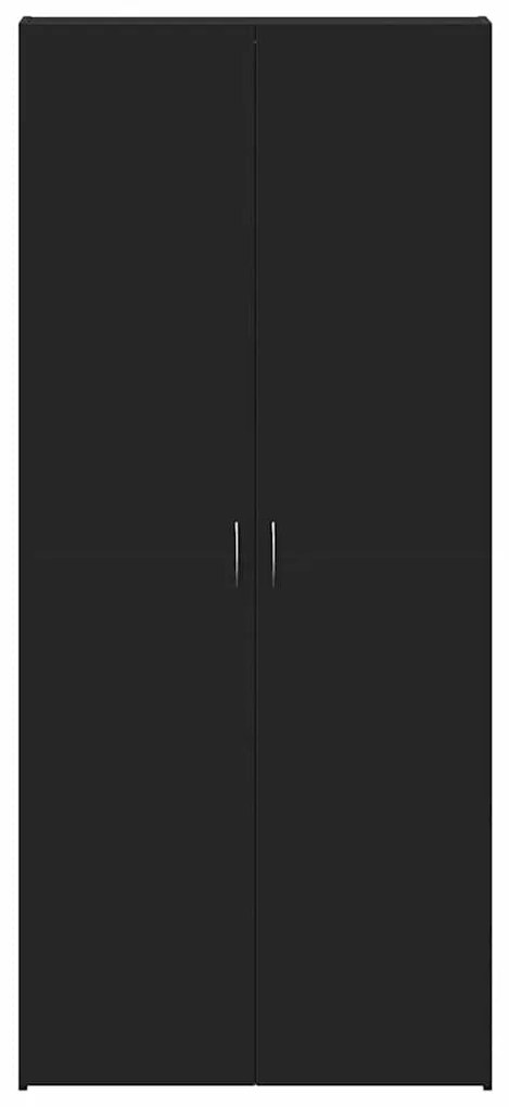 vidaXL Ντουλάπα Παπουτσιών Μαύρο 80 x 35.5 x 180 εκ Επεξεργασμένο ξύλο