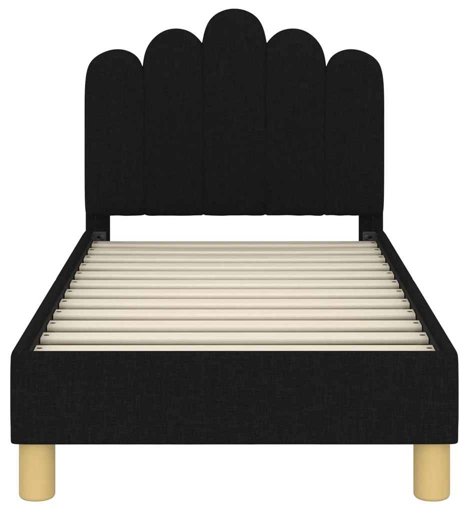 vidaXL Κρεβατική βάση για παιδιά με προσκέφαλο Μαύρο 70 x 140 cm