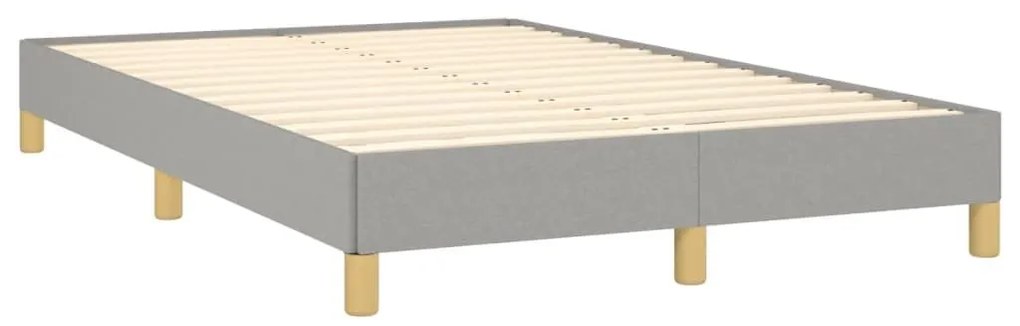 Κρεβάτι Boxspring με Στρώμα Ανοιχτό Γκρι 120x190 εκ. Υφασμάτινο - Γκρι