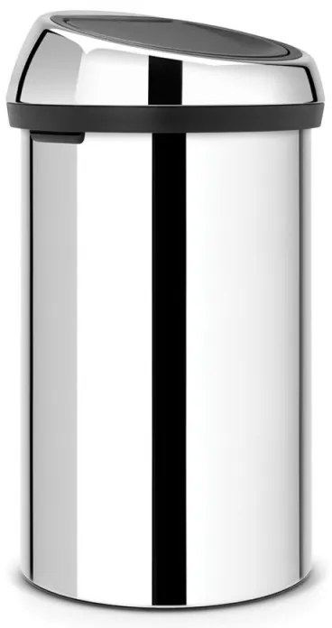 Κάδος Brabantia Touch Bin 647254, 60 l, ομαλό και αθόρυβο άνοιγμα, Inox