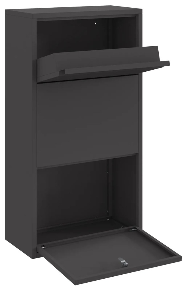 vidaXL Κουτί Πακέτων Μαύρο 44x22x82 εκ. Χάλυβας
