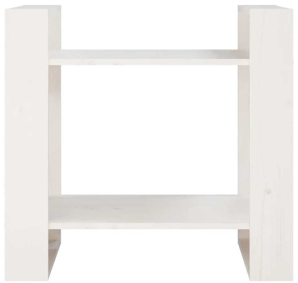 vidaXL Βιβλιοθήκη/Διαχωριστικό Χώρου Λευκό 60x35x57 εκ. Μασίφ Πεύκο