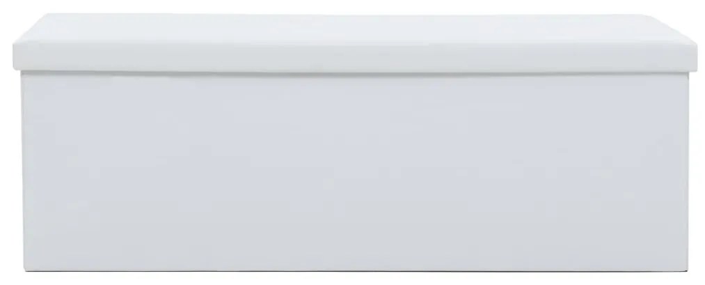 vidaXL Πάγκος Αποθήκευσης Λευκός 110 x 38 x 38 εκ. Συνθετικό Δέρμα