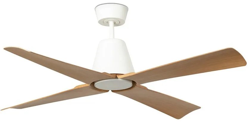 Ανεμιστήρας Οροφής Typhoon 34105-130 D130cm 4V WOOD IP44 19W 3000K White-Natual Faro Barcelona Διάμετρος 130cm