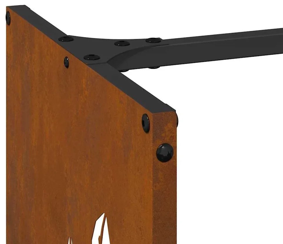 Ράφι για καυσόξυλα 40x30x80 cm Ατσάλι σκληρυθέν στον αέρα - Ασήμι