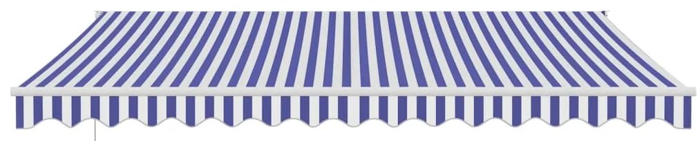 vidaXL Τέντα Πτυσσόμενη Αυτόματη Μπλε / Λευκό 4 x 3 μ.