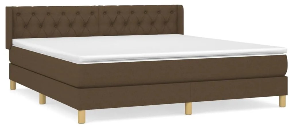 ΚΡΕΒΑΤΙ BOXSPRING ΜΕ ΣΤΡΩΜΑ ΣΚΟΥΡΟ ΚΑΦΕ 160X200 ΕΚ ΥΦΑΣΜΑΤΙΝΟ 3130524