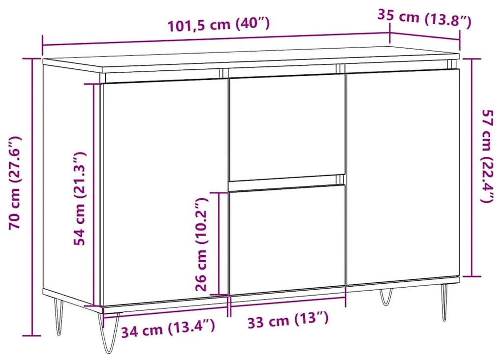 ΜΠΟΥΦΕΣ ΠΑΛΙΟ ΞΥΛΟ 104 X 35 X 70 ΕΚ. ΑΠΟ ΕΠΕΞΕΡΓΑΣΜΕΝΟ ΞΥΛΟ 857266