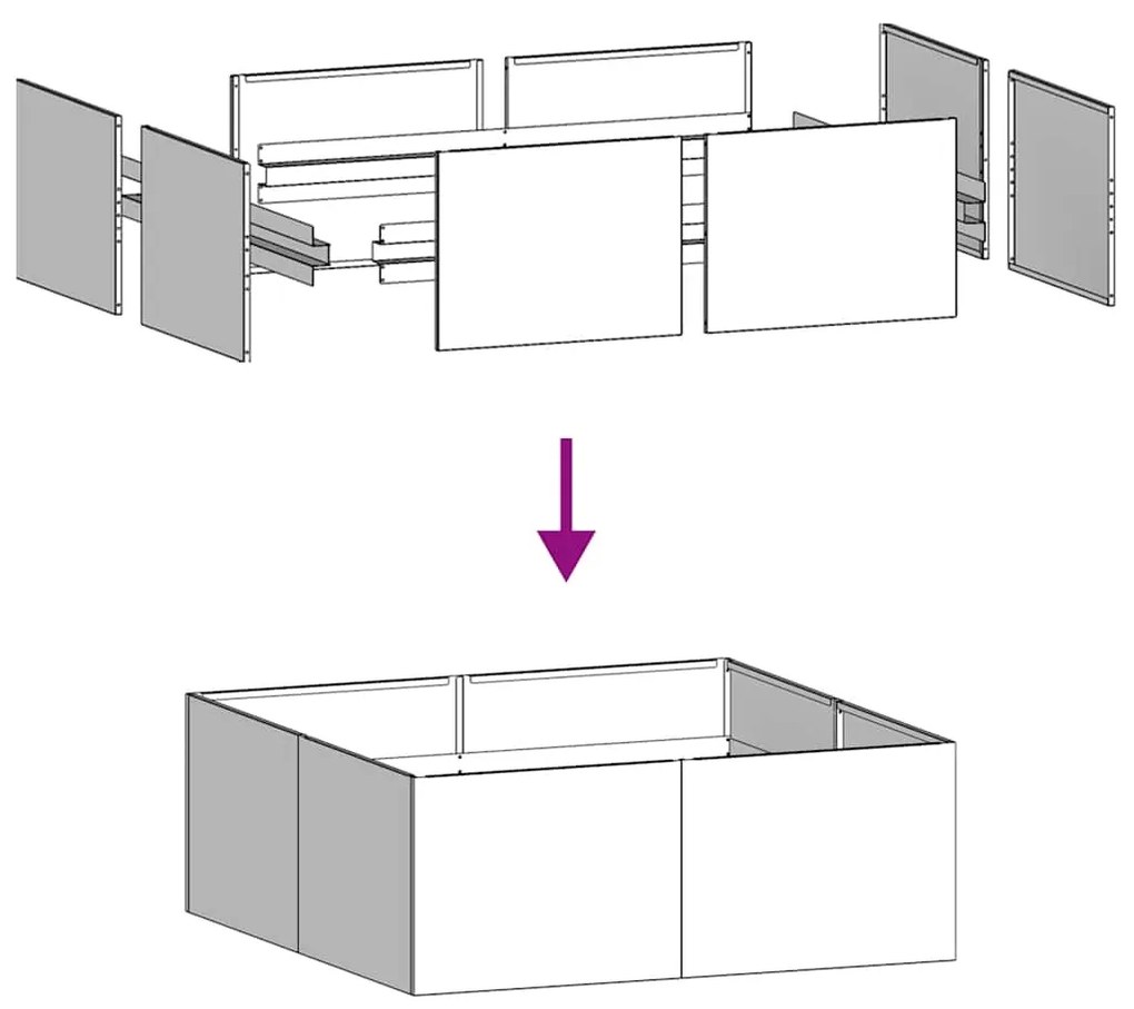 vidaXL Ζαρντινιέρα Λαδί 100x100x40 εκ. από Χάλυβα