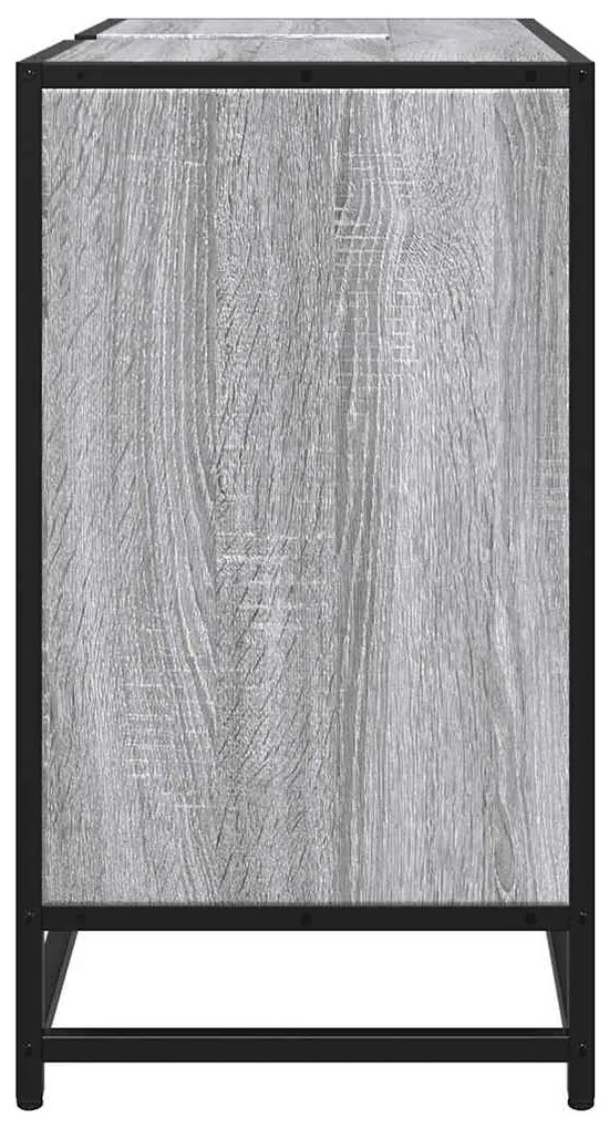 vidaXL Ντουλάπι νιπτήρα μπάνιου γκρι Sonoma 65x33x60 cm