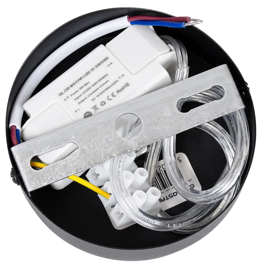 GloboStar CANAL 60377 Κρεμαστό Φωτιστικό Σποτ Οροφής LED Downlight 7W 700lm 36° AC 220-240V IP20 Φ4 x Υ80cm Θερμό Λευκό 2700K - Μαύρο - Bridgelux COB - 5 Years Warranty