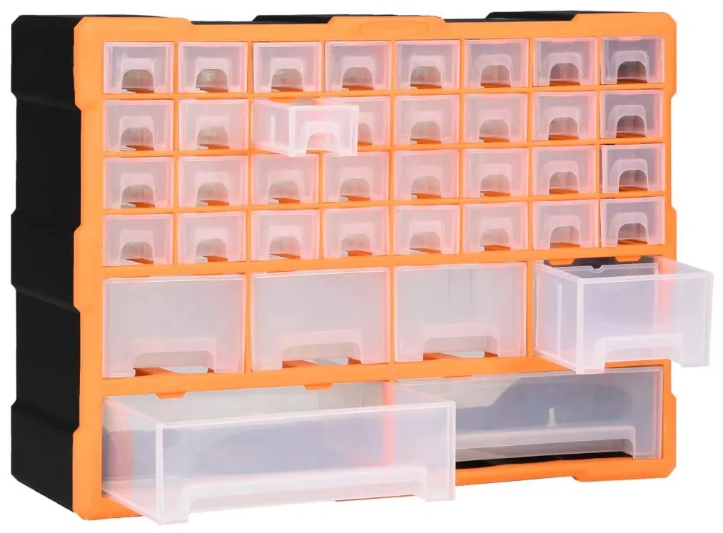 Κουτί Αποθήκευσης/Οργάνωσης με 40 Συρτάρια 52 x 16 x 37,5 εκ. - Πορτοκαλί