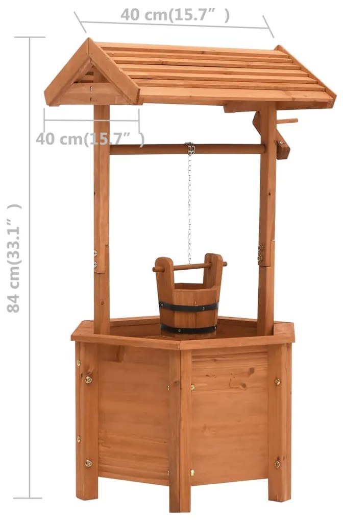 vidaXL Γλάστρα Πηγάδι 40 x 40 x 84 εκ. από Ξύλο Ελάτης
